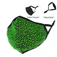 STONE BLING MASK W/ FILTER POCKET & ADJUSTABLE ELASTIC EAR STRAP